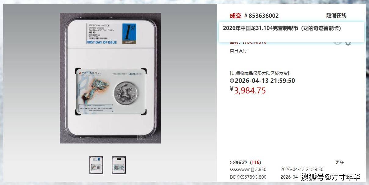 原創2026年中國龍銀幣，你收藏了幾枚？這種的市場價格非常高