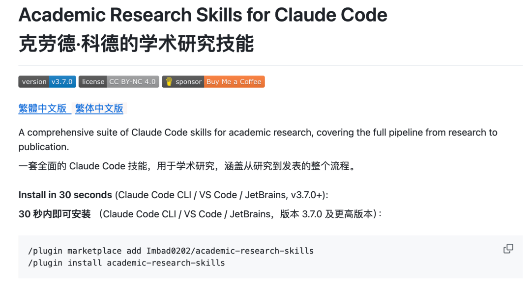 6.4k Stars！用Claude Code寫論文的全套流水線，有人打包開源了