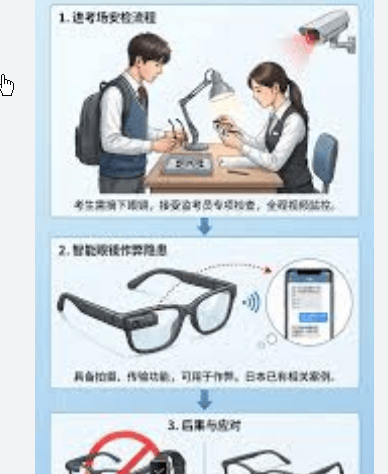 原創多地提醒:高考戴眼鏡須接受查驗因為外觀與普通眼鏡無異的“AI資料眼鏡”已成為作弊者新的“隱形武器”。