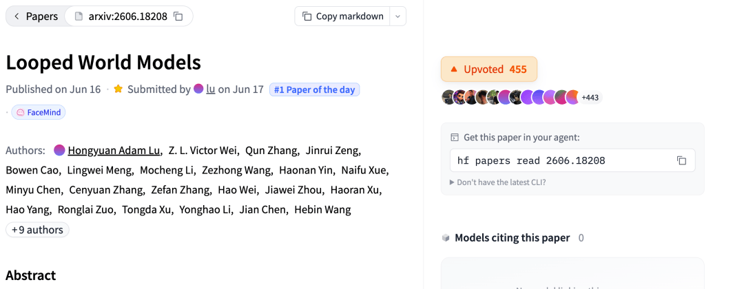Loop世界模型論文登頂Hugging Face，來自中國一家初創，周鴻禕陸奇都投了