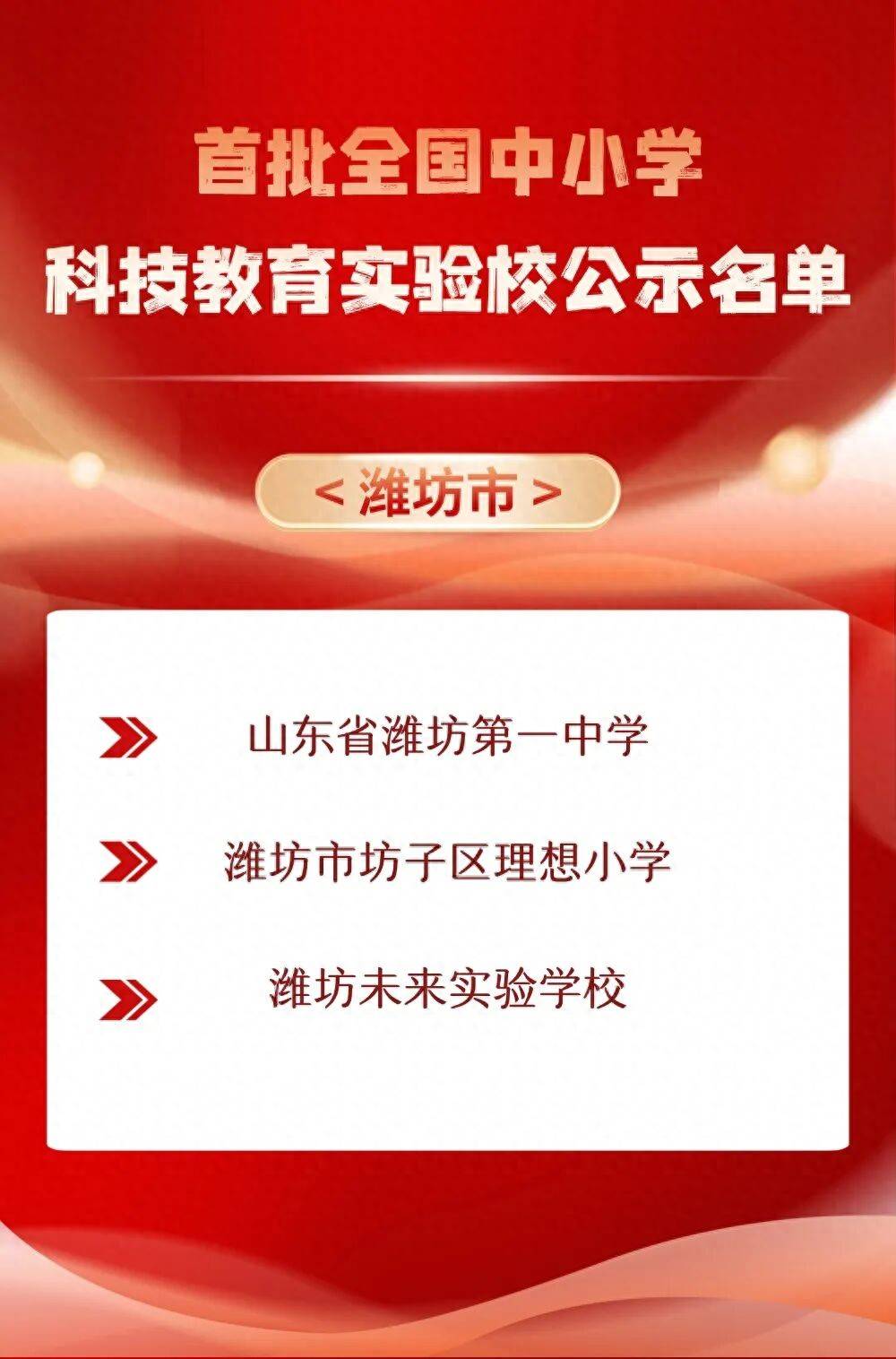 全國首批科技教育實驗校名單公示！濰坊這3所學校入選