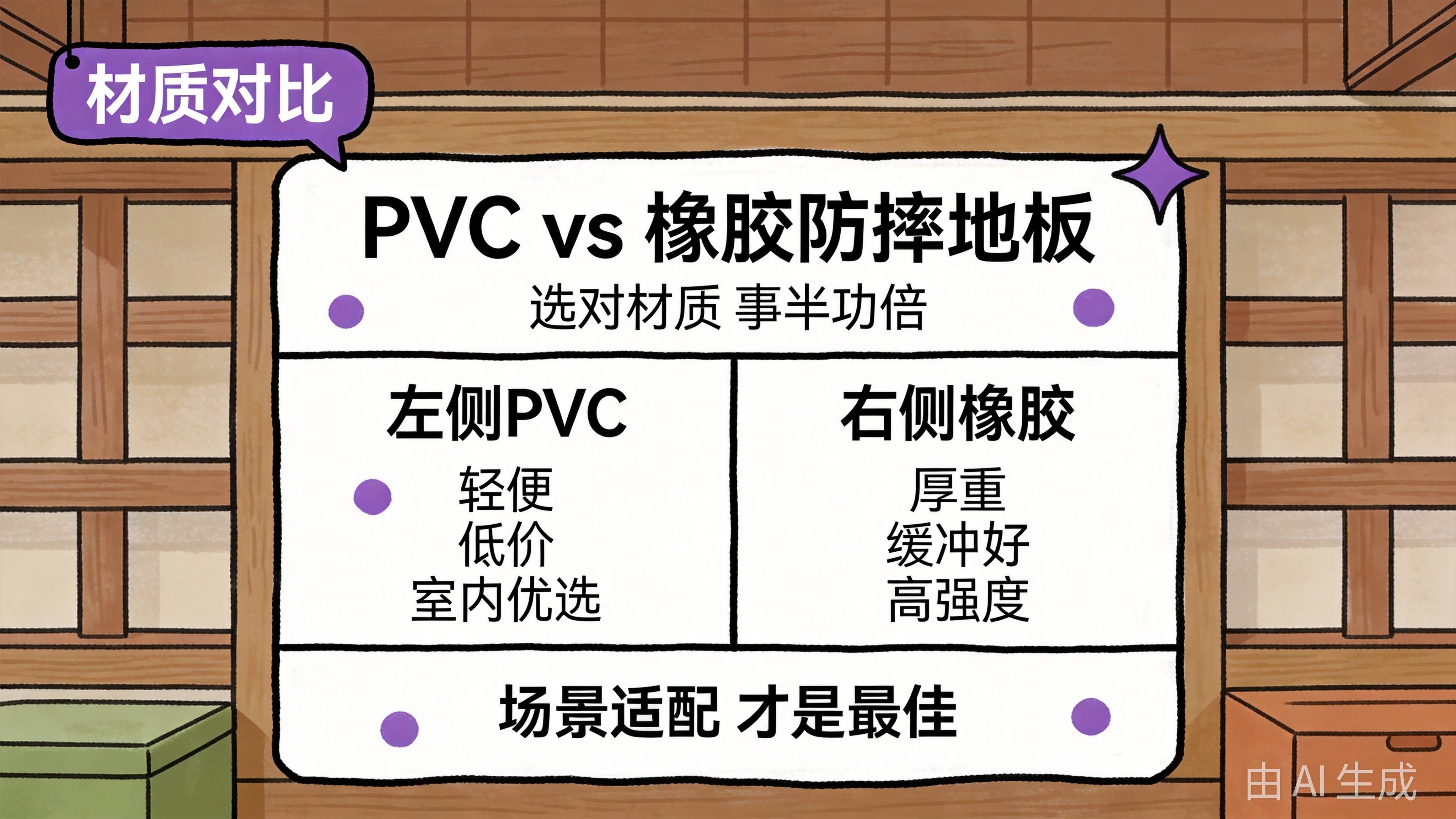 PVC防摔地板和橡膠防摔地板有什麼區別？