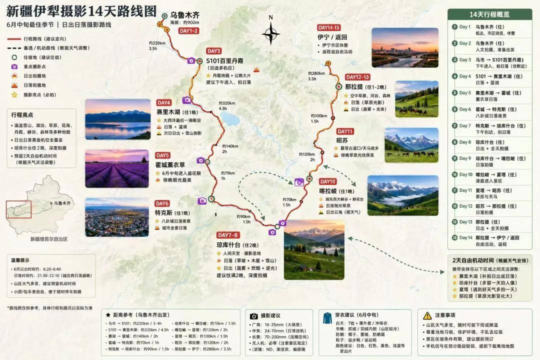 新疆伊犁14天攝影創作環線（烏魯木齊起止，適配#國際旅遊攝影網#52旅遊攝影#長紅攝影#52旅行攝影攝影團模式）