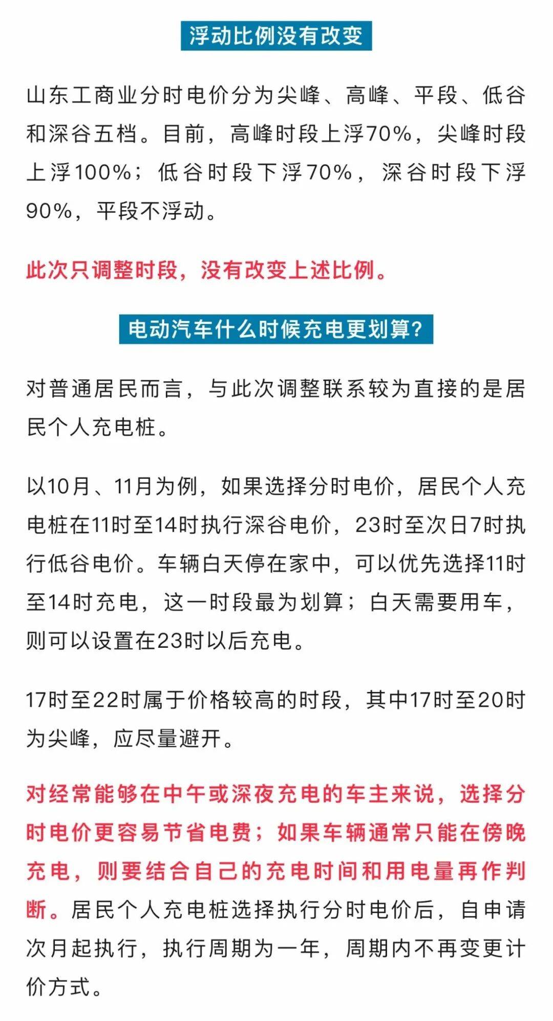 山東電價調整後，電動汽車什麼時候充電最划算？