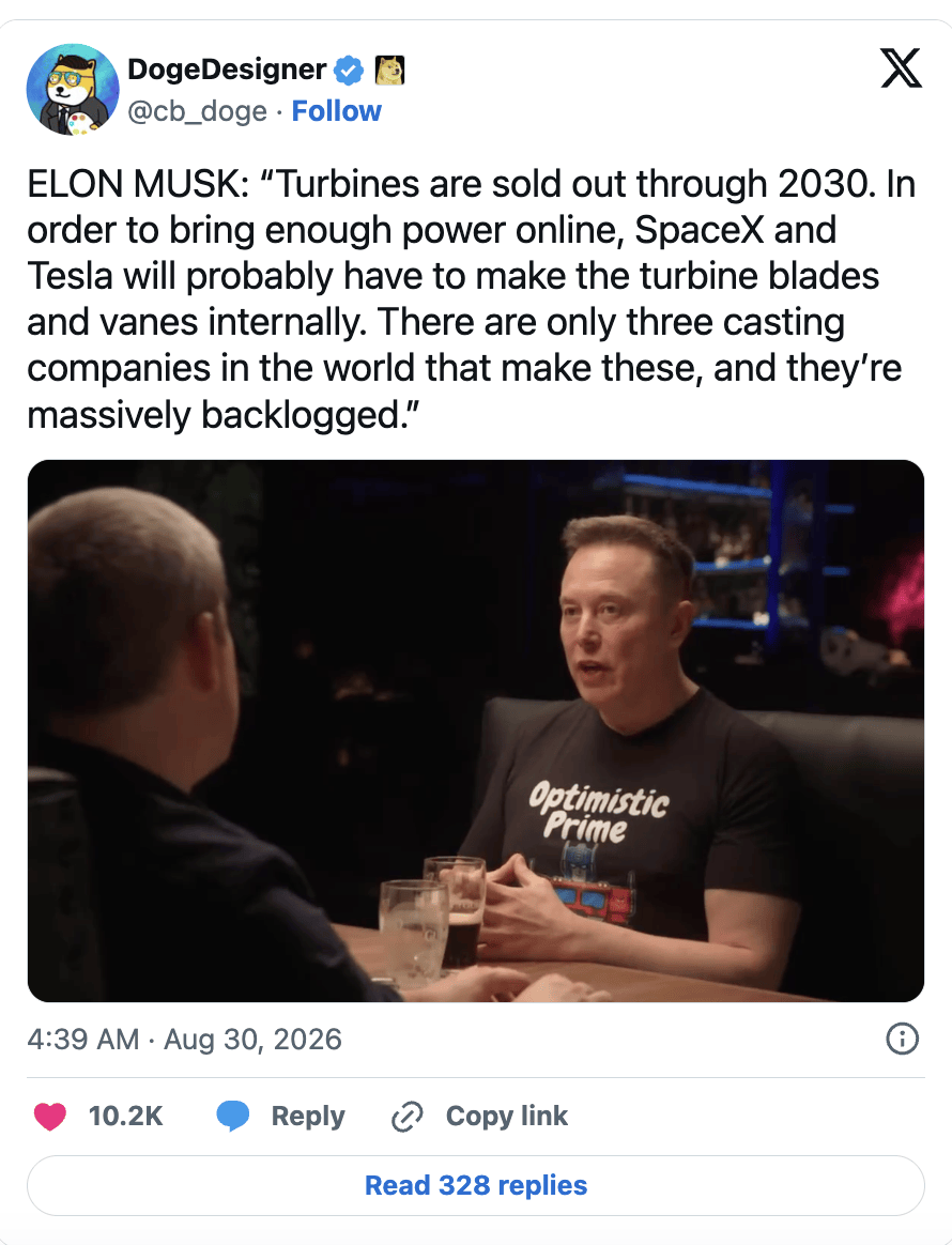 燃氣輪機短缺持續至2030年，AI資料中心被迫重拾蒸汽鍋爐
