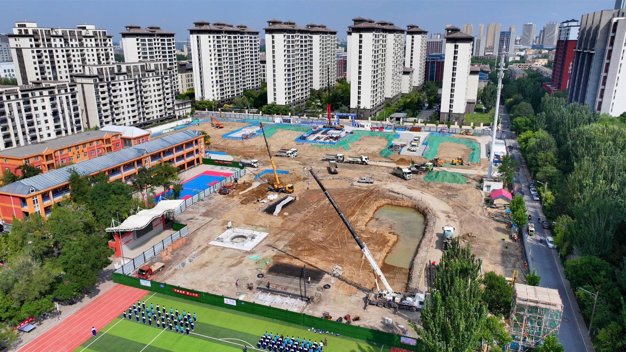 銀川十六中擴建專案加緊施工 夯實教育均衡根基